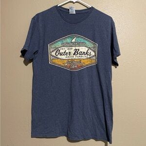 Outer Banks OBX Surf Apparel Graphic Navy Blue T-Shirt Adult M